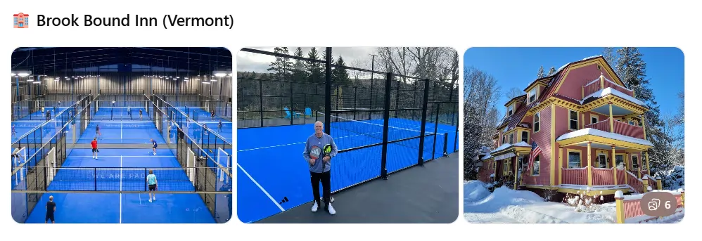Brook Bound Inn (Wilmington, Vermont) - posee canchas de padel y es de los pocos en el noreste