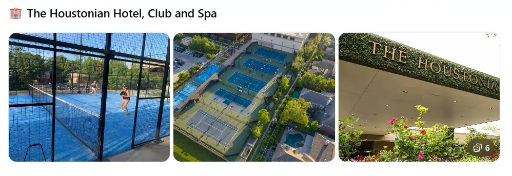 The Houstonian Hotel, Club and Spa (Houston, Texas) con cancha de padel