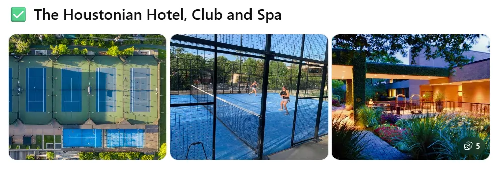 houstonian hotel club and spa con instalaciones para jugar padel - primera cancha de padel en USA