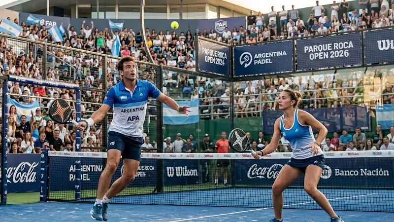 Pareja disputando un torneo federado APA de pádel en Argentina en 2026